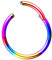 Piercingfaktor Universal Titan G23 Piercing Scharnier Clicker Ring Septum für Tragus Helix Ohr Nase Lippe Brust Intim Nippel Augenbrauen Rainbow 1,0mm x 10mm