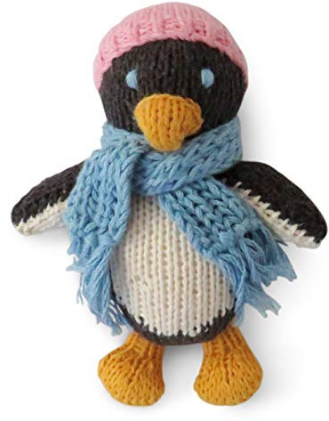 Purity Knitted Penguin Soft Toy in a Beanie Hat