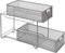 Amtido 2-Tier Sliding Basket Cupboard Organiser – Kitchen, Bathroom Cabinet Organizer – Pull Out Drawers Under Sink Storage - Metal, Silver
