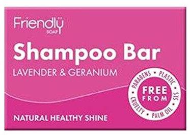 2 x Friendly Soap Natural Shampoo Bar Lavender & Geranium 95g