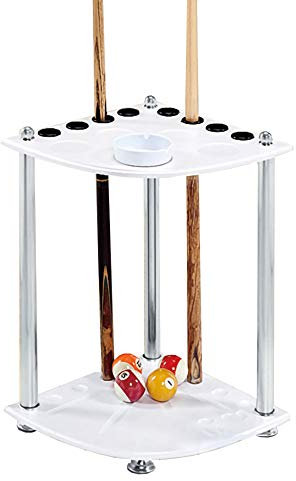 Mirtqj Supports De Billard,Porte-Queues Billard,Porte-Queue De Plancher D'Angle, Holds 8 Trous Queues De Billard Support/blanc / 36x60cm