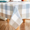 LOHASCASA Vinyl-Wachstuch Tischdecke, auslaufsicher, abwischbar, PVC, wasserdicht, Kunststoff, Party-Öl-Tischdecken für kleine Couchtische, quadratisch, Blau / Grau / Hellbraun kariert 137 x 137 cm
