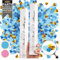 PrimePure Gender Reveal Sparacoriandoli - Coriandoli a Forma di Cuore - Blu, Confezione da 2 - Cannoni Spara Coriandoli Ideali per Rivelazione del Genere Bambino, Gender Reveal Party