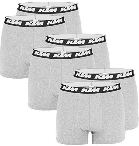 KTM by Freegun Boxershorts für Herren Unterwäsche Pant Men´s Boxer 6 er Pack, Farbe:Light Grey 3400, Bekleidungsgröße:XL