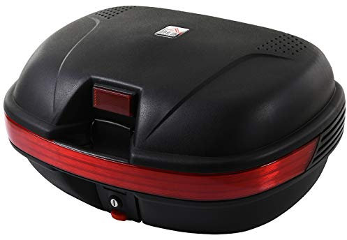 HOMCOM Universal Motorrad Topcase 43L + Schlüssel und Zubehör Motorrad Topcase Motorradhelm Box für Motorräder Roller und Scooter
