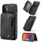 UFinetech Magnetisch 2-in-1 iPhone 12 mini Hülle Tasche Design Dünn Robust TPU Leder Flip Ständer Kartenfach wasserdichte Reißverschluss RFID-Schutz Folie Cover iPhone 12 mini 5,4 Zoll Männer Damen