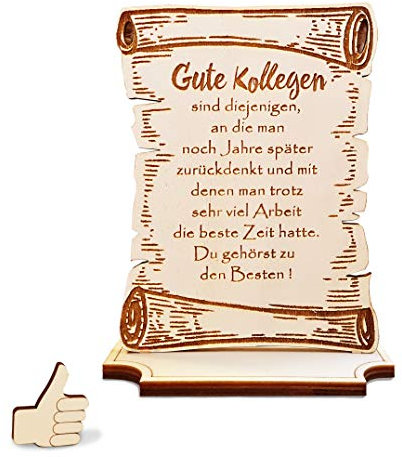 PISDEZ lustige Abschiedsgeschenk Grußkarte zum Abschied oder Renteneintritt aus Holz - Rente - Pension (mit Standfuß - Größe L)