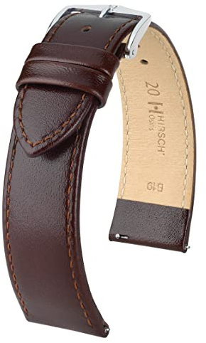 HIRSCH Unisex Uhrenarmband Rindboxleder Modell Osiris 19 mm Braun