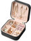 Schmuckschatulle für Damen und Mädchen, Mini Tragbare Schmuckaufbewahrungsbox für Ringe, Ohrringe (Schwarz)