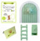 Myfuturshop® Ratoncito Pérez Puerta, Caja para el Diente, Escalera, 4 certificados de Diente Limpio. Regalo Original para niño y niña. VERDE MENTA