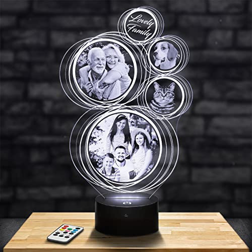 Lampephoto.fr - Personalisierte lampe mit foto und text durch Lasergravur. Geburtstagsgeschenk fotolampe Geschenkidee für weihnachten. Geschenk für Mann und Frau. 3D lampe mit Bild. Fotogeschenk