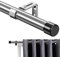 Tringle à Rideaux, 76-238 cm Tringle à Rideau Extensible avec Boutons Cap avec Supports， Tringle à Rideaux Ensemble de Quincaillerie en Acier Inoxydable Réglable Fenêtre Décorative pour Salon/Argent