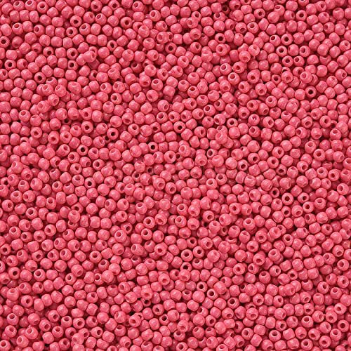 50g Rocailles Glasperlen ca. 2,3x1,5mm 1mm Bohrung Perlen Schmuck Farbwahl, Farbe:dunkelrosa