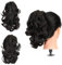 Gairyan 30cm Pferdeschwanz Haarteil Zopf Extensions Lang Lockige Claw Clip in Ponytail Extensions Synthetik Haare Extensions Gewellt Haarteil Haarverlängerung für Frauen (Dunkelbraun)