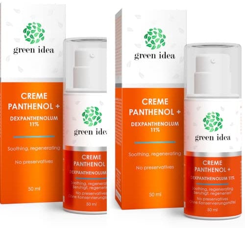 Green idea PANTHENOL CREME 11% | hoher Gehalt an Dexpanthenol - Gesichtscreme, Panthenol Wund und Heilsalbe | Aloe Vera, Calendula, Sanddorn | After-Sun-Pflege | Ekzemapflege (2)