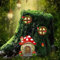Meyas Miniatur Fee Garten Tür Garten GNOME Outdoor Statuen Fee Garten Zubehör Dekor, Baum Gesicht Outdoor Indoor Wand Dekoration, Garten Kunst Skulptur Statuen Ornament Geschenk Glühen im Dunkeln