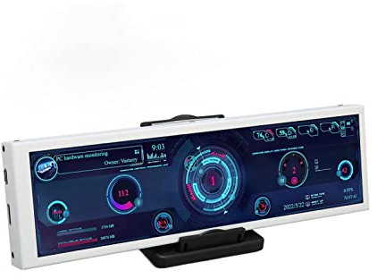 Aeun Monitor Dati CPU PC, Monitor Temperatura Computer IPS da 8,8 Pollici Frequenza di Aggiornamento 60Hz per Telaio