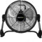 electriQ 12-inch Rechargeable Quiet DC Floor Fan - Versatile Metal Body for Indoor Outdoor and Commercial Use - Black