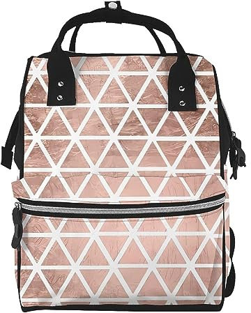 Rose Gold Pattern Backgrounds Printed Changing Bag Backpack Baby Nappy Diaper Bag Unisex Travel Back Pack For Moms And Dads