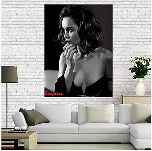 Poster Emilia Clarke Poster, Filmschauspielerin, Poster, Foto, Porträt, Bilder, Poster Und Drucke, Leinwandgemälde, Heimdekoration 50X70Cm Kein Rahmen