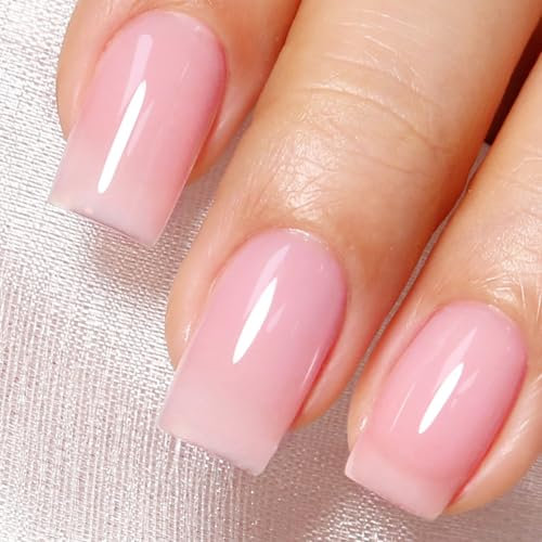 Imtiti Jelly UV Gel Nagellack, 15 ml Jelly Hellrosa Transparent Gel Nagellack UV LED Soak Off Nagel für Herbst und Winter