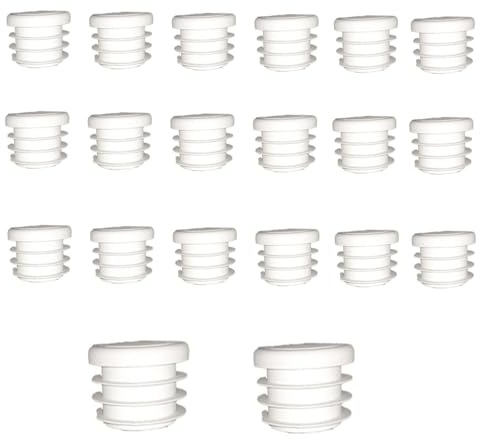 20 Pcs Round Plastic Plugs, White Tube Inner End Caps, 28mm Cover for Furniture Chair Desk Leg Tables Foot, Pipe