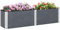 Outsunny Fioriera da Giardino con Fondo Aperto in Legno Composito e Alluminio, 200x50x56 cm, Grigio