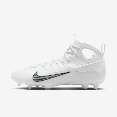 Nike Huarache 9 Elite Mid Lacrosse Crampons, Blanc/noir, 13 Men / 14.5 Women