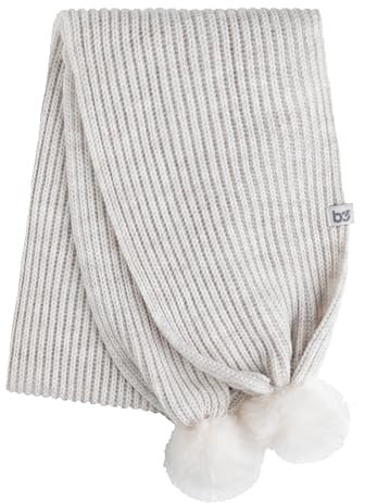 Baby's Only - Schal mit Pompon Cool - Winterschal für Baby und Kleinkinder - Schal für den Winter - Kinderschal für Jungen und Mädchen - 3 bis 8 Jahre - Ecru