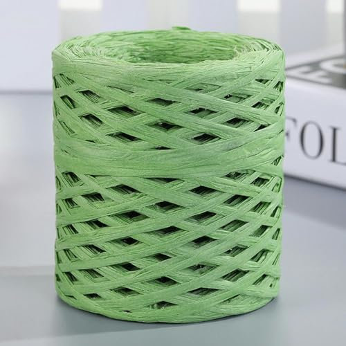 Hilo de paja de rafia Natural de 200m para ganchillo tejido a mano, hilo de papel de paja de Rafia DIY, sombrero de paja hecho a mano para verano, bolsa de playa