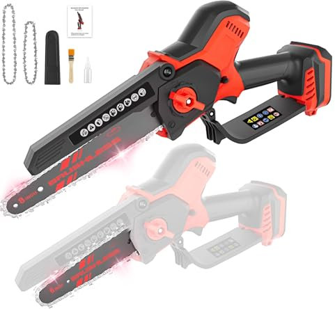 TAIRDA 2-IN-1 Mini Chainsaw for Milwaukee M18 18v Battery(No Battery), 8Inch/6Inch Brushless Cordless Chainsaw with Auto Oiler&Security Lock, 800W Electric Saw for Tree Pruning,Wood Cutting(Bare Tool)