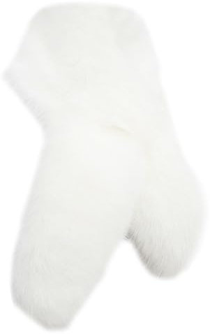 Harssidanzar Damen Winter Warme Faux Pelz Schal Kragen Weiche Fluffy Dicke Lange Hals Warmer KL602EU, weiß