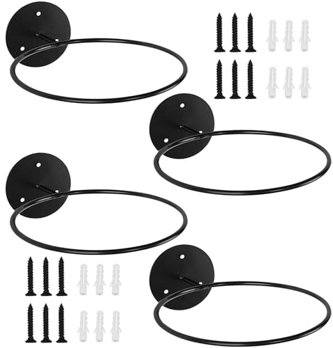SenaiMy Ballhalterung Wand 4 Stück Ballständer Robust Metall Ballhalter Wand Ball Halterung Schwarz Wandhalterung für Basketball Fußball Volleyball zur Aufbewahrung Deko Wandhalter Ball Zubehör