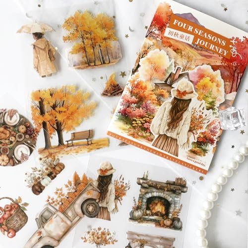 Ta Merry Scrapbooking Stickers Set 20 Blätter Scrapbooking Zubehör for Journaling,Bullet Journal Sticker for Scrapbooking, Bullet Journal Accessories,Fotoalbum Sticker(Travel Series1)