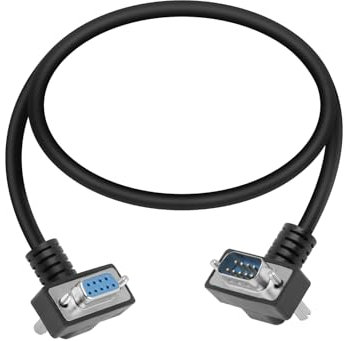 YANBORONSN 90 Grad DB9 Stecker zu Buchse 9 Pin Verlängerungskabel, RS232 Serielles Kabel für Datenzugang (50CM)