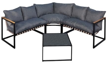 HTI living Terrassenmöbel Ecklounge Cirella Sitzgruppe Garten Eckbank Tisch