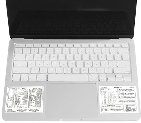 2er Set Laptop Tastatur Shortcuts Referenz Aufkleber 8.5x6cm für Windows Betriebssystem Schneller Arbeiten mit Shortcut Aufklebern für bessere Produktivität, Grund praktisch für Büro Uni Schule Privat