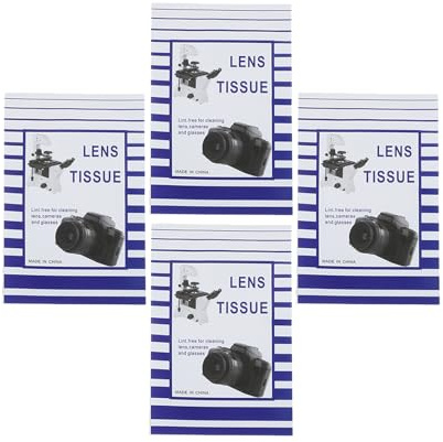 Linsenreinigungstücher 200 Stück Papier für Kameraobjektive und Brillen | 15x10cm, Doppelseitig, Weißes Papier, für Büro und Zuhause, Passend für Objektive und Optik