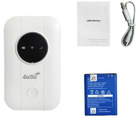 Naroote Router 4G Portatile per Viaggi in Auto Supporta 10 Dispositivi Internet Satellitare Illimitato Rete per Lavoro Remoto o Viaggi Bianco (Unione Europea)