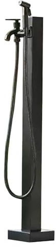 Colonna acqua esterno,Nero Fontana da Giardino Esterno Moderna Fontanelle da Giardino Acciaio Inossidabile,Rubinetto con doppia uscita/uscita singola/con pistola a spruzzo 95cm Nero H