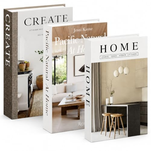 KIJUK 3 Stück Faltbare Deko Bücher – Stockholm Style, Beige | In Beige & bunten Farben, ideal für Couchtisch & Regal – bringt skandinavisches Flair in Ihr Wohnzimmer.