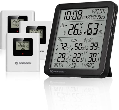 Bresser Quadro Individio S Thermometer Hygrometer innen digital 3 Sensoren