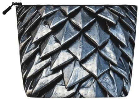 Dragon Scale Armor Make-up-Tasche aus Kunstleinen, leicht, Reiseetui | Leichtes Leinenimitat. Wasserabweisend. Glatter Reißverschluss.