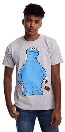 Sesamstrasse Krümelmonster - Cookie Thief Männer T-Shirt grau meliert Fan-Merch, TV-Serien