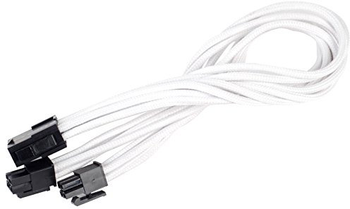 SilverStone SST-PP07-EPS8W - cavo estensione sleevato EPS 8pin a EPS/ATX 4+4pin, 30cm, bianco