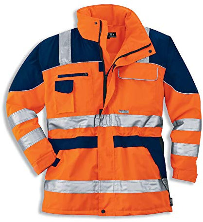 Uvex Protection Flash Arbeitsjacke - Warnschutz-Parka f. Herren - Orange - Gr L