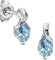 Miore Ohrringe Damen tropfen Ohrhänger mit Edelstein/Geburtsstein Topas in blau aus Weißgold 9 Karat / 375 Gold, Ohrschmuck
