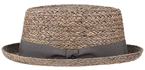 LIERYS Burney Porkpie Herren Sommerhut Raffiastroh Made in Italy Frühjahr Sommer braun XL (59-60 cm)
