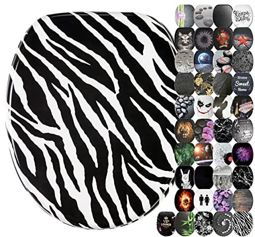 Sanilo Soft Close Toilet Seat, Wide Choice of Black Toilet Seats, Stable Hinges, Easy to Mount (Zebra)