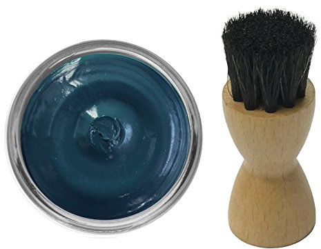 Famaco Shoe Cream Polish 50ml & Famaco Application Brush BLUE PETROLE